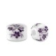 Ceramic bead disc 8x5mm White-lotus purple